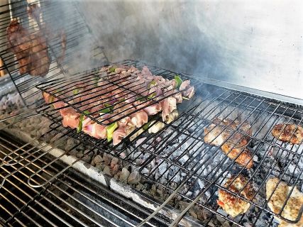Grill meat in Embonas village Rhodes